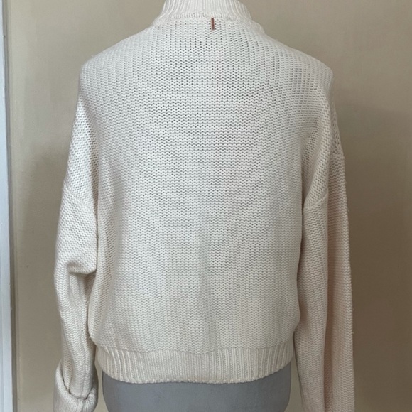 MISA Los Angeles Crème Open Mock Neck Seeater - Picture 2 of 4